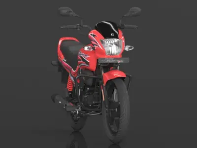 Hero Passion  Bike Sport Red Booking for Ex-Showroom Price Low-poly 3D model