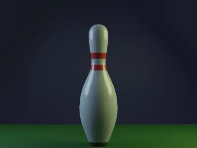 Low Poly Bowling Set pin Low-poly 3D model