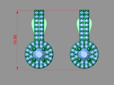 Women Earrings 3DM STL Womens Earring Renders 3D print models   3D print model 27