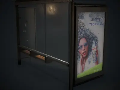 Citizen Bus Stop Low-poly 3D model