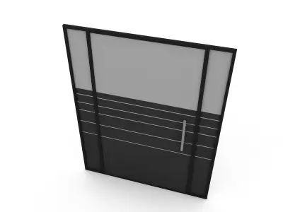 3D office glass door Low-poly 3D model