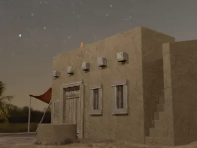 Desert Middle Eastern House Free 3D model