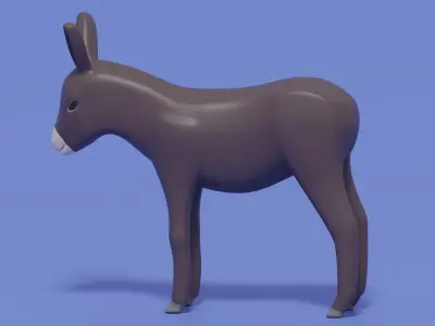 Cartoon Donkey 3D model