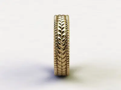 10110 gold wedding ring with braided design 3D print model