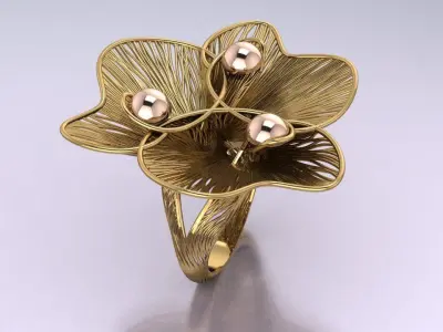Three small pearl 3d printable filigree model 3D print model