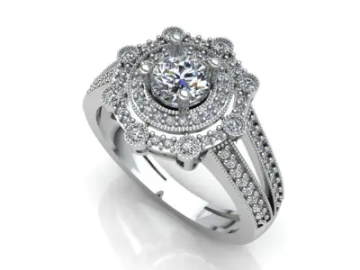 Engagement ring design 3D print model