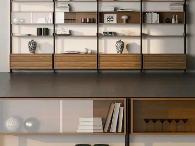 shelving bookshelf design - bookcases for living room 3D model