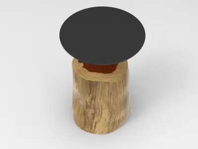 Log Side Table Low-poly 3D model
