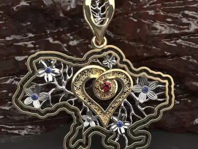 Ukraine Pendant 3D print model
