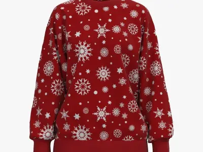 Christmas Female longsleeve 3D model