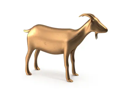 Goat-PBR golden goat Low-poly 3D model