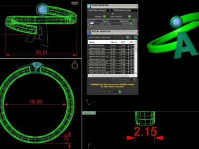 Alphabet Jewelry ring A 3D print model