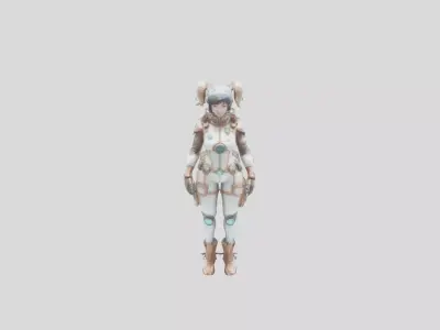 Futuristic Sci-Fi Human 3D Model Low-poly 3D model