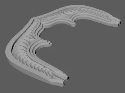Central decor ornament for furniture 3D model 251