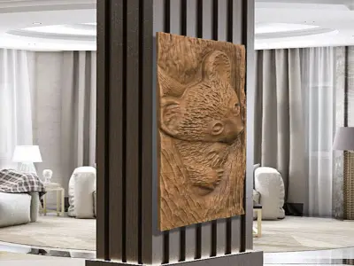 BEAR SCULPTURE BOARD CNC 3D PRINTING 3D print model