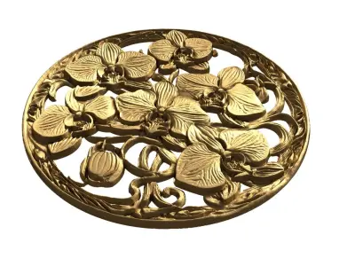 Classic circular carved decor ornament 10 3D print model