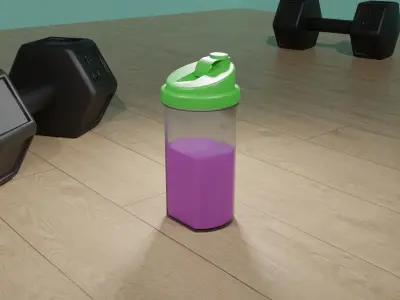 Protein Shaker Bottle Green Post Workout Low-poly 3D model