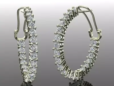Women Diamond Earrings 3D print model 107