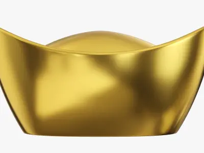 Chinese gold ingot 3D model