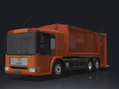 Garbage trucks Low-poly 3D model