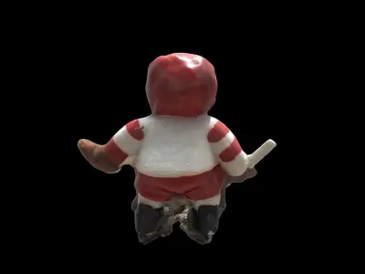 1988 JFS Hockey Mascot Sport Keyring Toy Low-poly 3D model