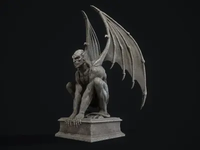 Gargoyle Statue PBR Low-poly 3D model gargoyle Low-poly 3D model