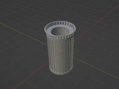 Blue City Trash Can Free low-poly 3D model