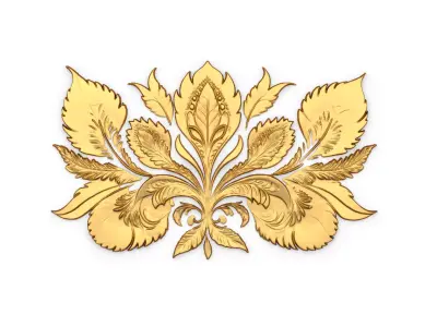 feather decor set wall mural 06 3D model