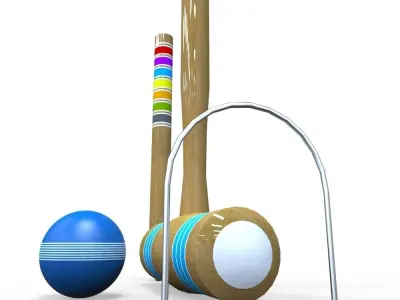 Croquet Set Low-poly 3D model