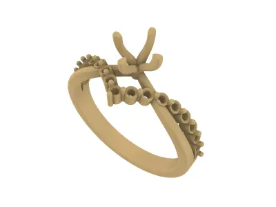 Wedding Bridal Ring With Round Cut 2 3D print model