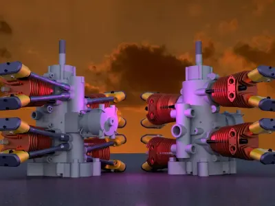 Motor two robots 3D model