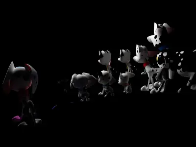 Dalmatian Street Dogs Low-poly 3D model