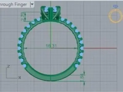 Pear Shape Ring 225 3D print model