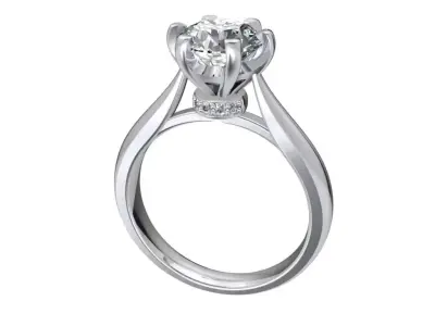 Engagement Ring Hybrid CAD Model STL File Format - CC104  3D print model