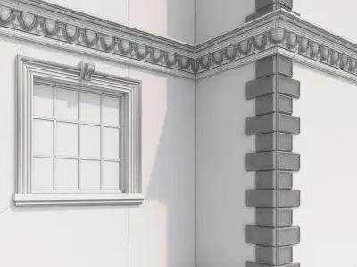 facade classic style 1 and 2 Low-poly 3D model