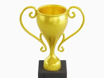 Gold Trophy Cup 03 Low-poly 3D model
