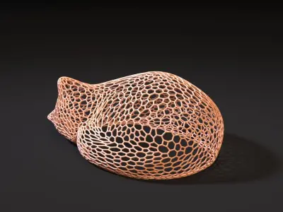 Cat sleeping 3D print model