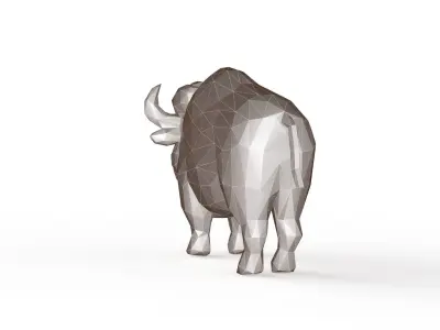 Bull Low Poly  Low-poly 3D model