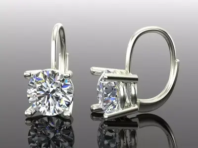Women Diamond Earrings 3D print model 92