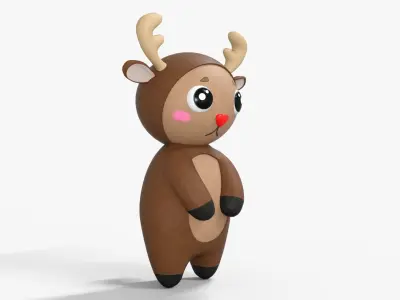 Cute Reindeer  Low-poly 3D model