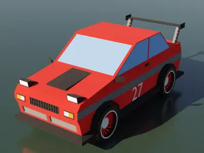 Low poly racing car 3D model Blender 3D model
