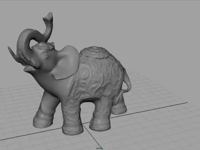 Gold Elephant  Low-poly 3D model