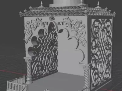 Hindu Temple 3D Model for Dashboard and Home Decor Mandir Design 3D print model