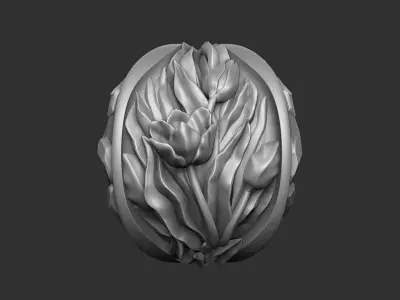 The Romantic Tulip ring design 3D print model