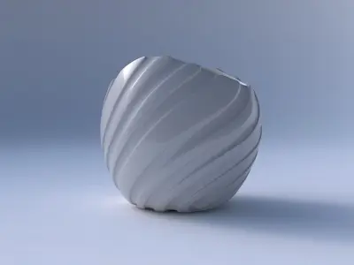 Bowl compressed 3 with twisted smooth ribbons 3D print model