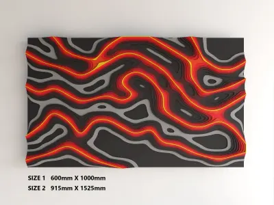 Parametric design Lava wallart CNC files Dxf  for laser cutting 3D model