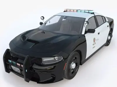 Police car Dodge Charger SRT Hellcat LAPD Low-poly 3D model