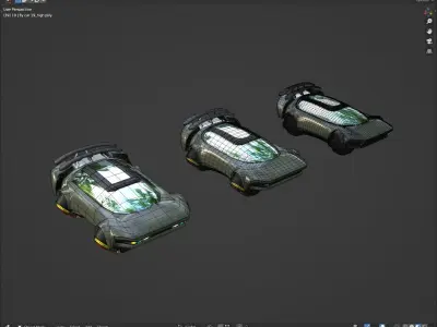 Simplistic Flying Vehicle 19 Low-poly 3D model