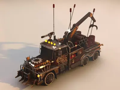Apocalyptic Crane Modular Pack Low-poly 3D model