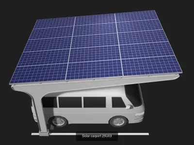 Solar carport set 02 3D Model Pack